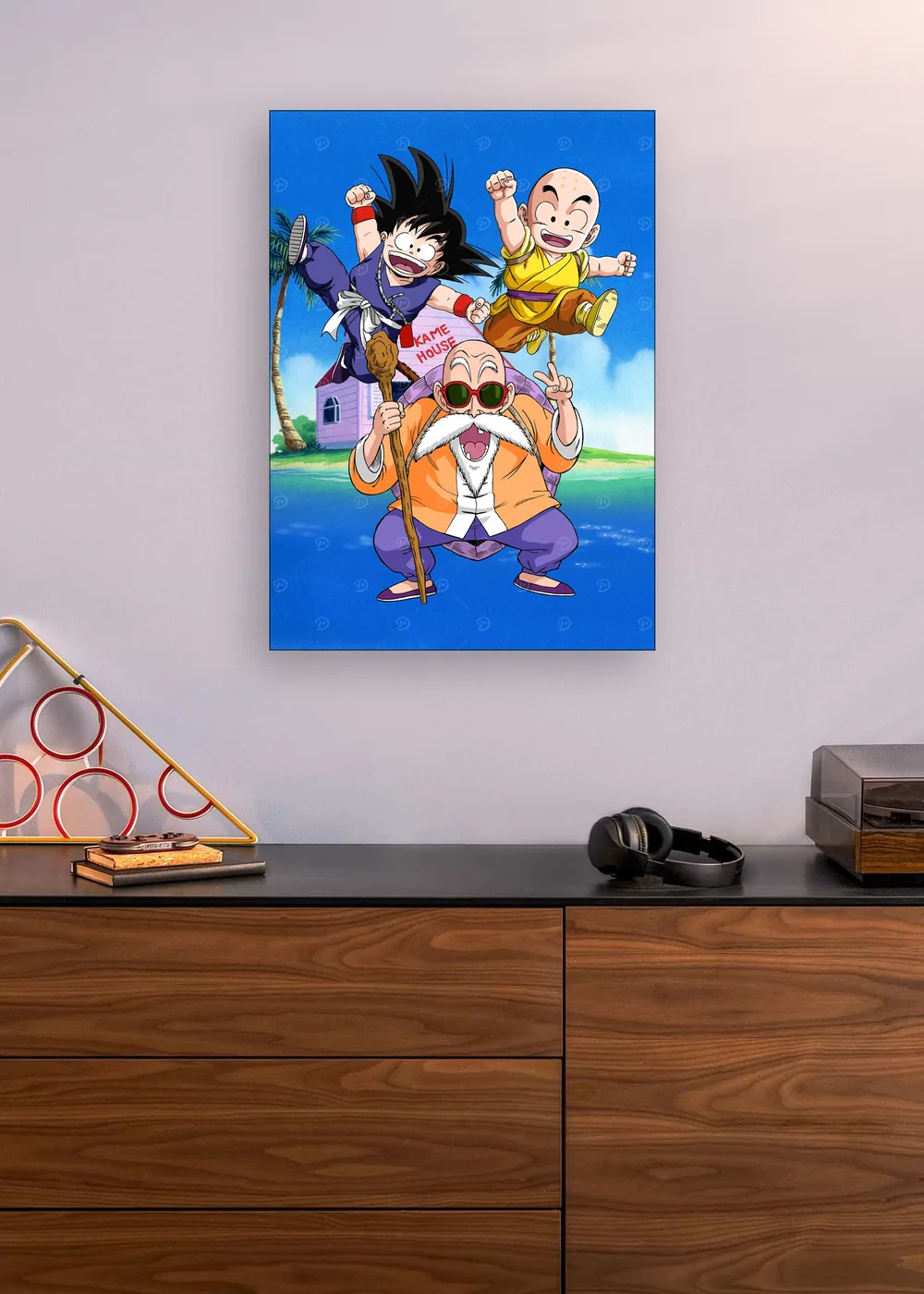 Dragon Ball: Personagens na Casa do Kame em ambiente